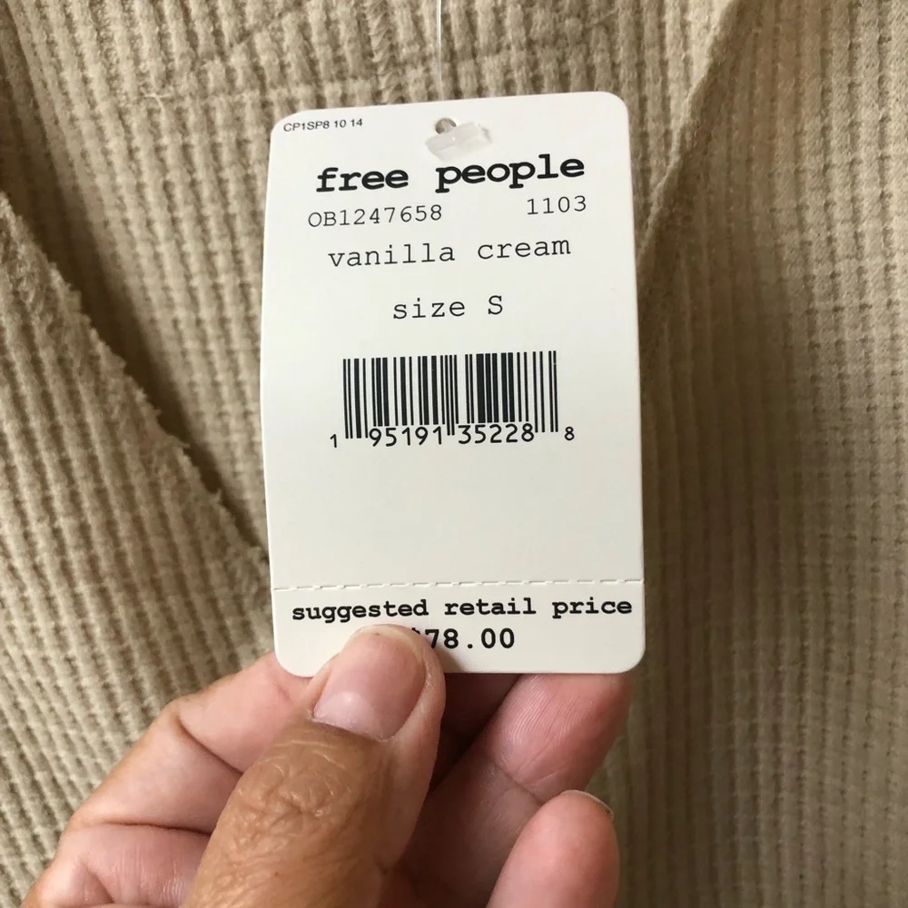 Free People Owen Waffle Tee OVERSIZED
